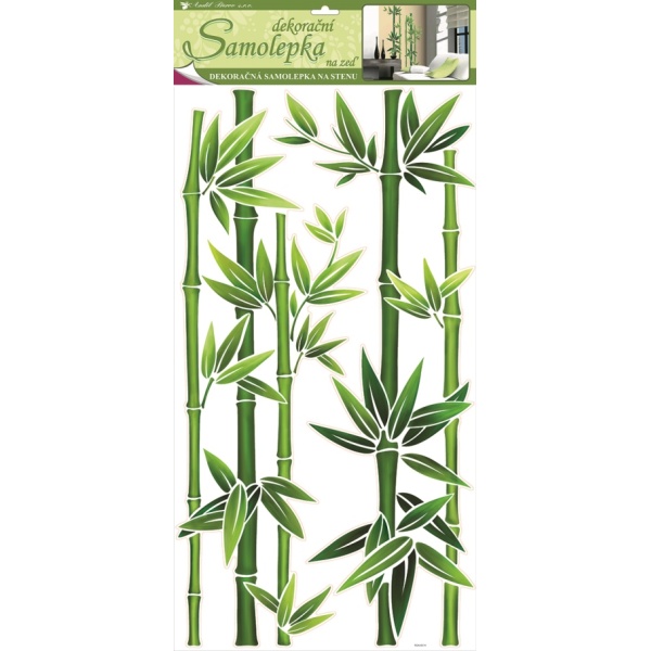 Samolepky na zeď bambus zelený 60 x 32 cm 