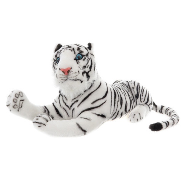Tygr bílý heboučký plyšák 55 cm 