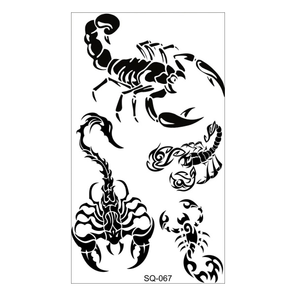 Tetovací obtisky černé Škorpion 10,5 x 6 cm 