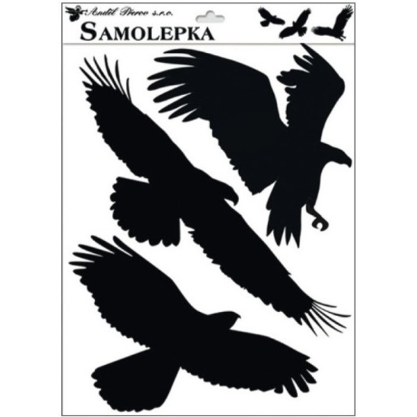 Samolepky siluety tři ptáci typ 2 30 x 42 cm