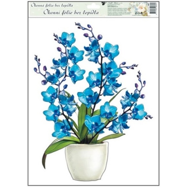 Okenní fólie Orchidej modrá 38 x 30 cm