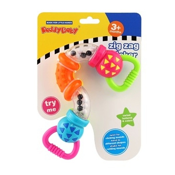 Chrastítko kousátko Zig Zag 17 cm 3m+