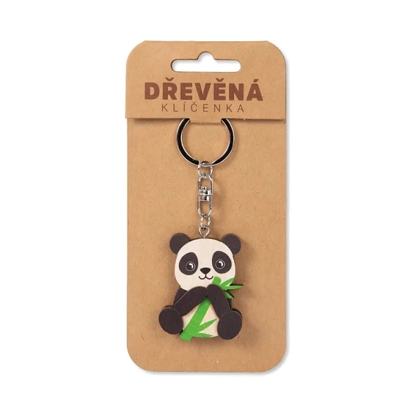 Dřevěná klíčenka Panda