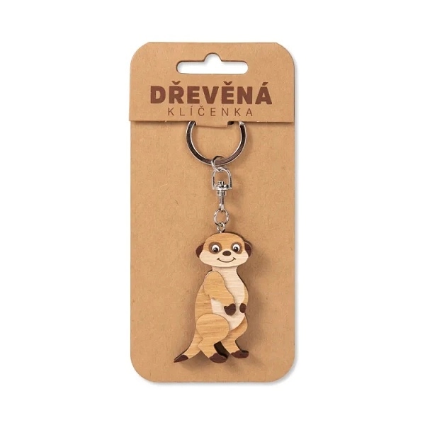 Dřevěná klíčenka Surikata
