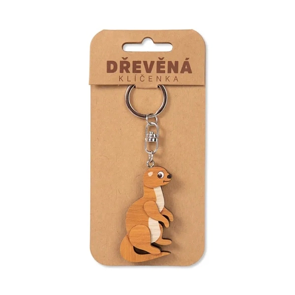 Dřevěná klíčenka Vydra