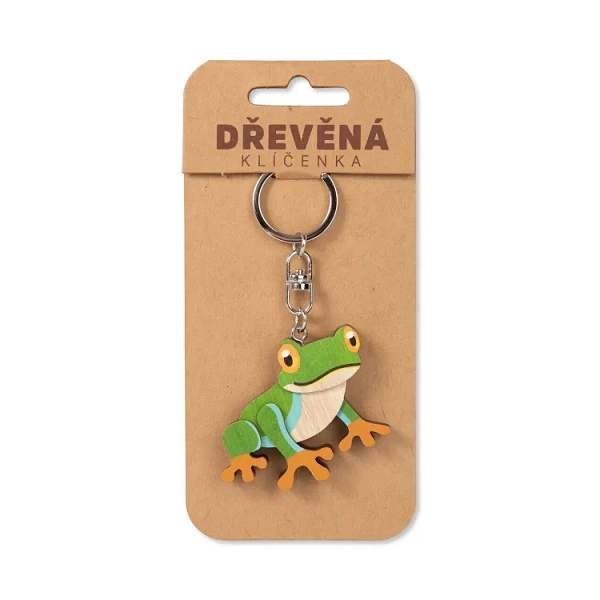 Dřevěná klíčenka Žába