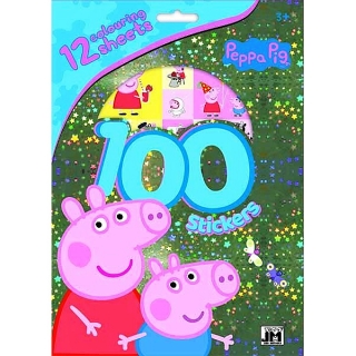 Prasátko Peppa 100 samolepek s omalovánkovými listy