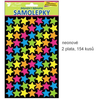 Samolepky neon hvězdičky 154 ks