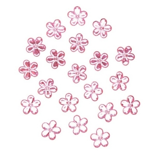 Samolepicí kytičky růžové 2 cm 20 ks