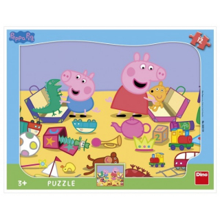 Deskové puzzle Prasátko Peppa Pig si hraje 12 dílků