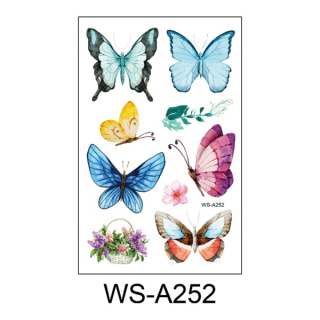 Dočasné tetování Motýli a květiny WS-A252